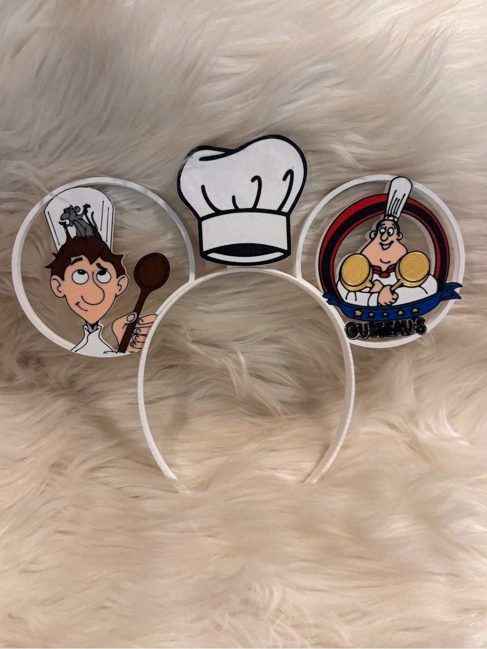 Little Chef 3-D Ears Headband Handcrafted